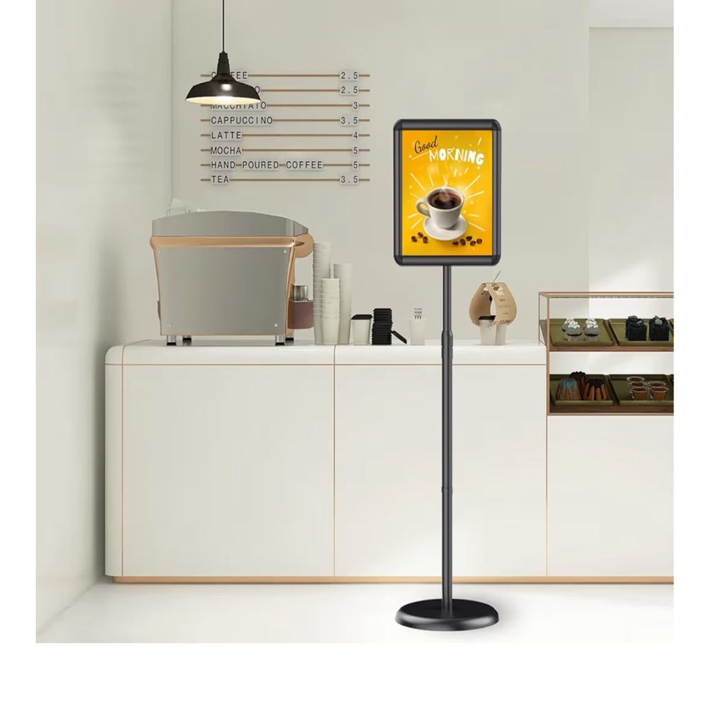 Black Floor Standing Sign Holder